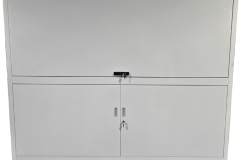 3-Door Double Decker Galvanized Storage Cabinet - Closed